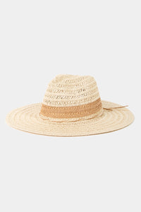 Contrast Straw Braided Sun Hat