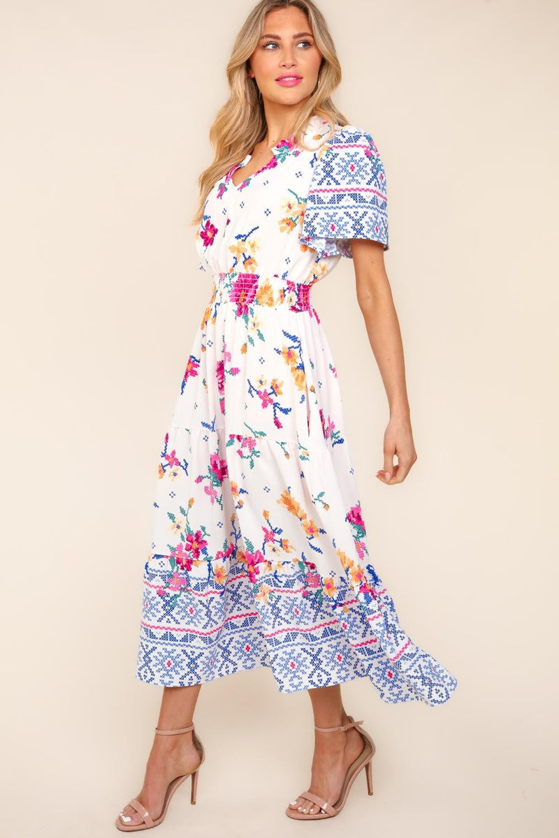 Summer Is Calling Short Sleeve Tiered Dress