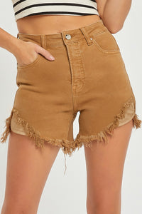 Buttercup High Waist Frayed Hem Denim Shorts