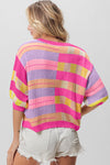 It’s All About The Bright Colors Striped Round Neck Knit Top