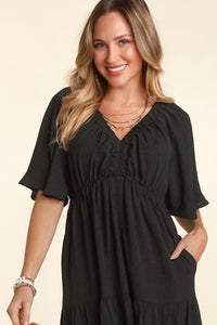 Trish Tiered Babydoll Maxi Dress with Side Pocket