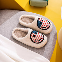 Patriotic Smiley Face Slippers