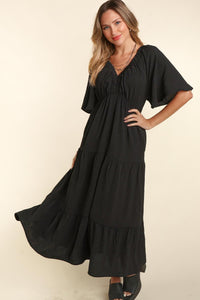 Trish Tiered Babydoll Maxi Dress with Side Pocket