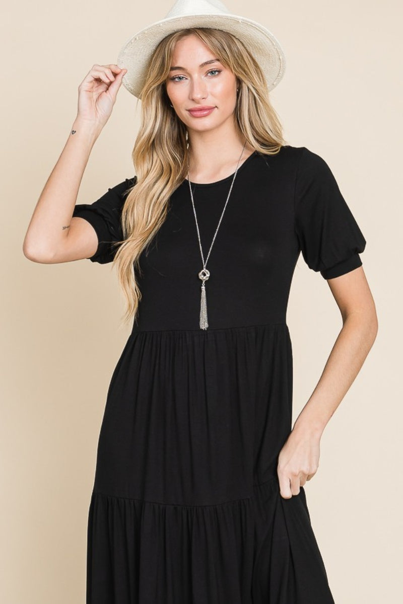 Katrina Short Sleeve Tiered Maxi Dress