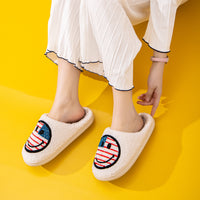 Patriotic Smiley Face Slippers