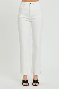 Everly White Denim High Rise Tummy Control Straight Jeans