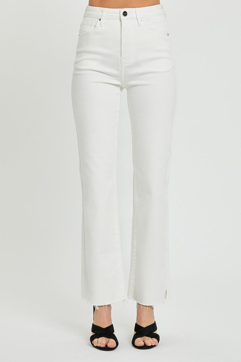 Everly White Denim High Rise Tummy Control Straight Jeans