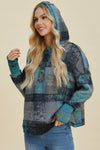 Worlds Apart Plaid Dropped Shoulder Hoodie