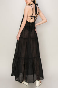 Black Halter Neck Cover Up Maxi Dress