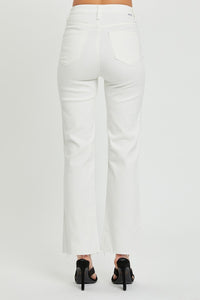 Everly White Denim High Rise Tummy Control Straight Jeans