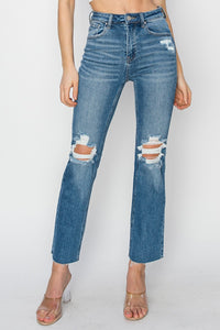 Elyse High Rise Distressed Ankle Jeans