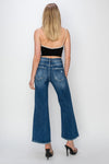 Happy Days Full Size High Rise Patch Detailed Wide Leg Crop Jeans