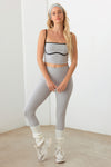 Charcoal Ribbed Crop Cami and High Waist Brushed Leggings Set