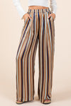 Happy Days Striped Satin Wide Leg Pants