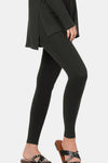 Black Brushed Microfiber Top and Leggings Lounge Set