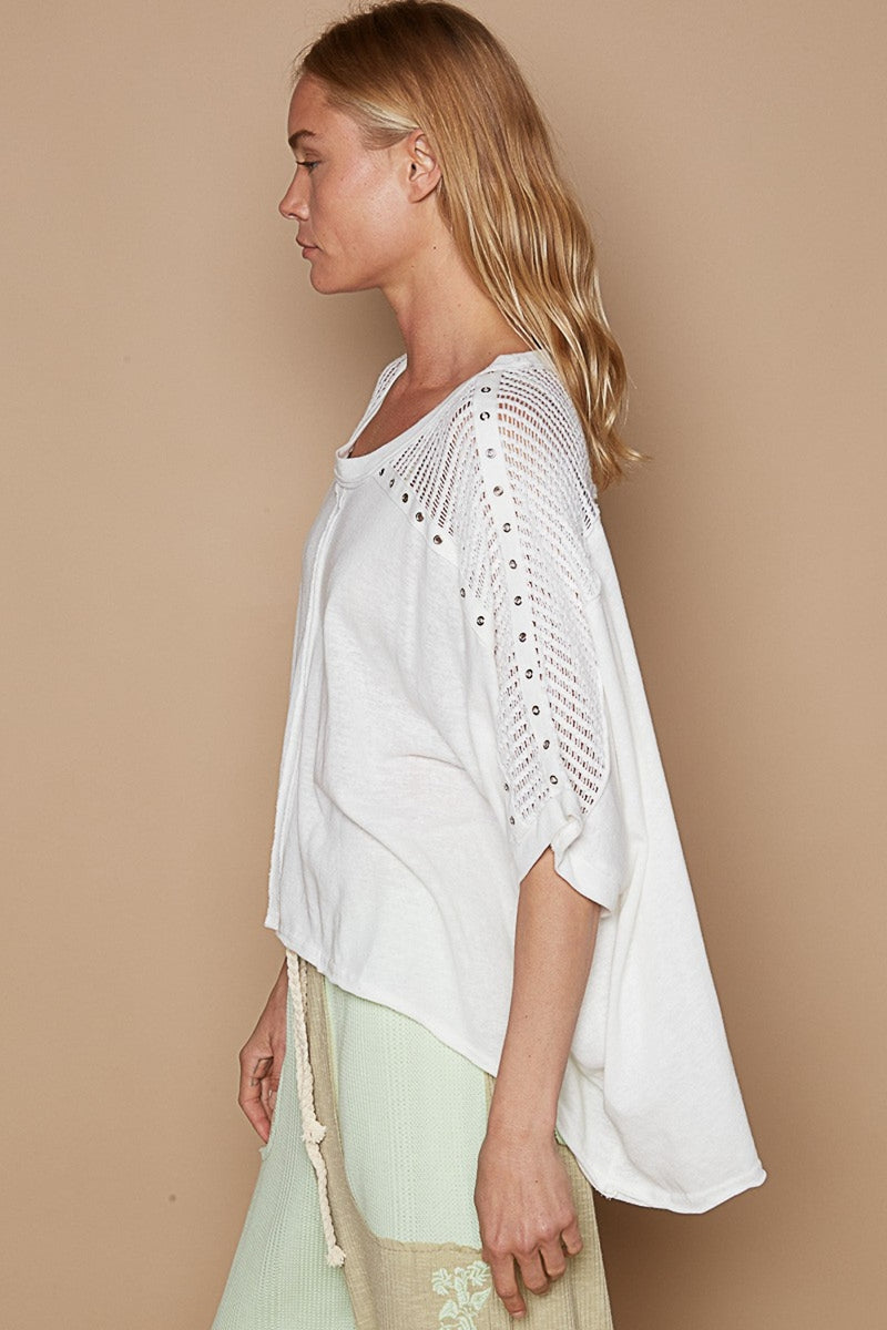 Diana Eyelet Studded Top