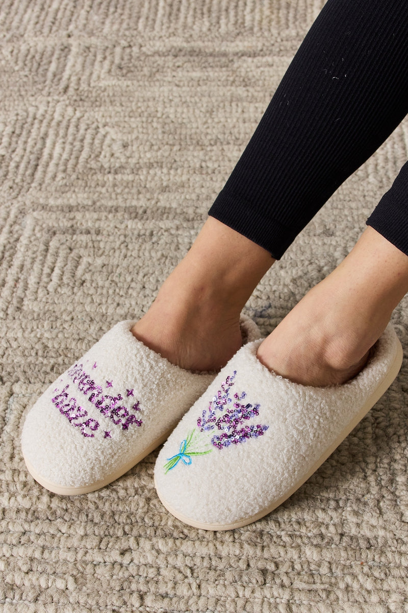 Lavender Haze Sequin Cozy Slippers