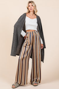 Happy Days Striped Satin Wide Leg Pants