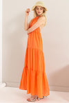 Orange Halter Neck Cover Up Maxi Dress