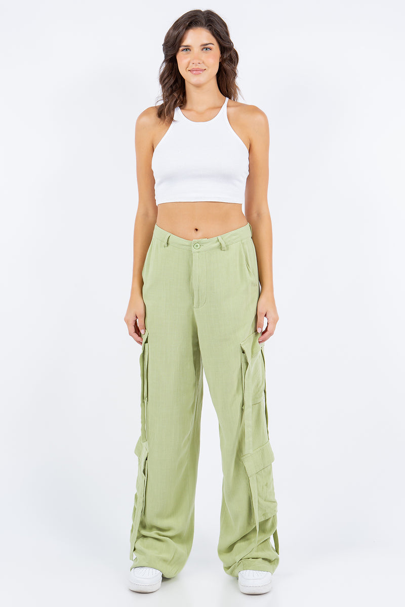 Charli Linen Wide Leg Cargo Pants