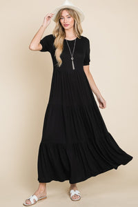 Katrina Short Sleeve Tiered Maxi Dress