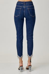 Leilani Embellished Mid Rise Crop Skinny Jeans