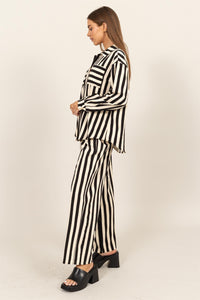 Set The Stage Striped Button Up Shirt and Pants Set