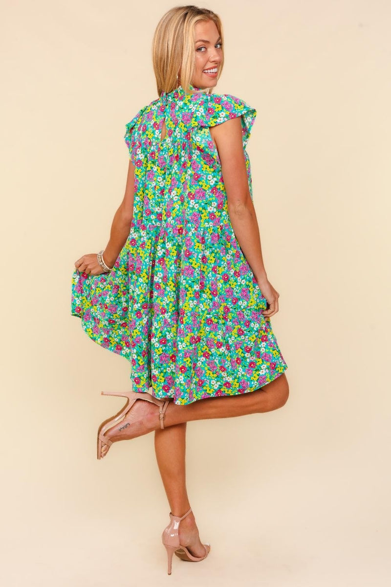 Bright Florals Frilled Ditsy Floral Dress