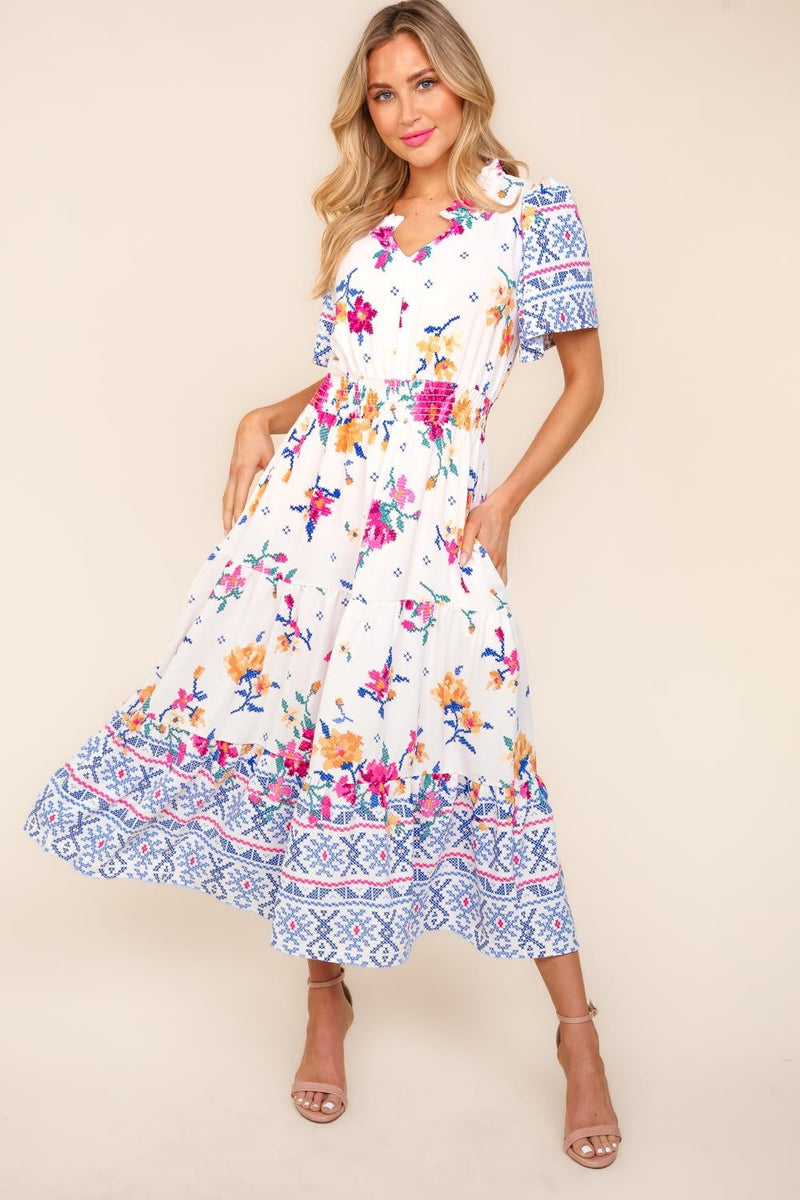 Summer Is Calling Short Sleeve Tiered Dress