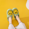 Mint Smiley Face Slippers