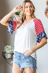 Live Free V-Neck Flounce Sleeve T-Shirt