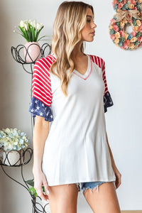 Live Free V-Neck Flounce Sleeve T-Shirt