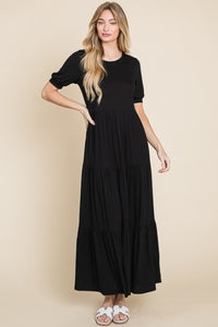 Katrina Short Sleeve Tiered Maxi Dress